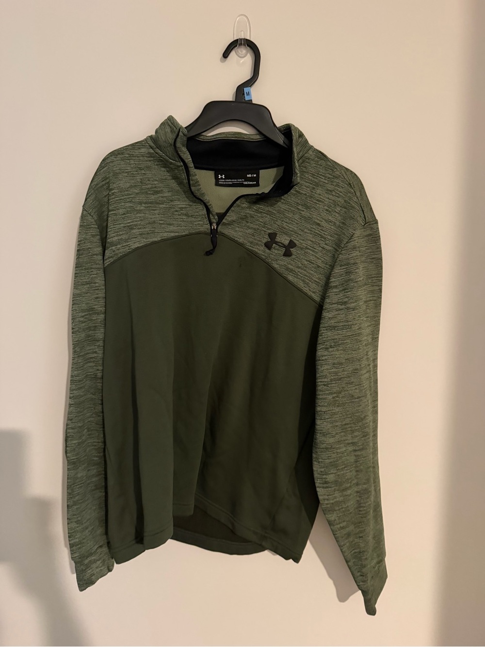 UNDER ARMOUR - Olive Quarter-Zip Pullover Sweater - Men’s Medium